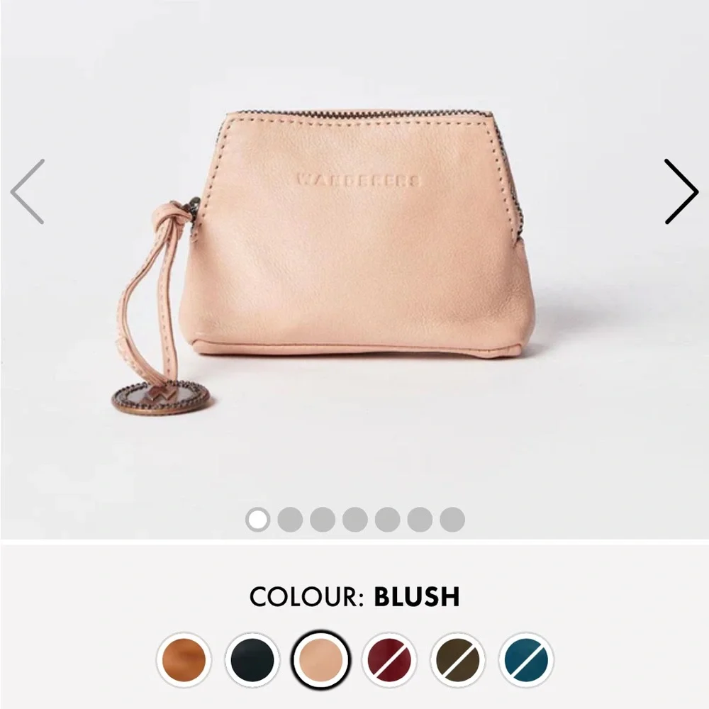 Wanderers Blush Leather Wristlet Pouch